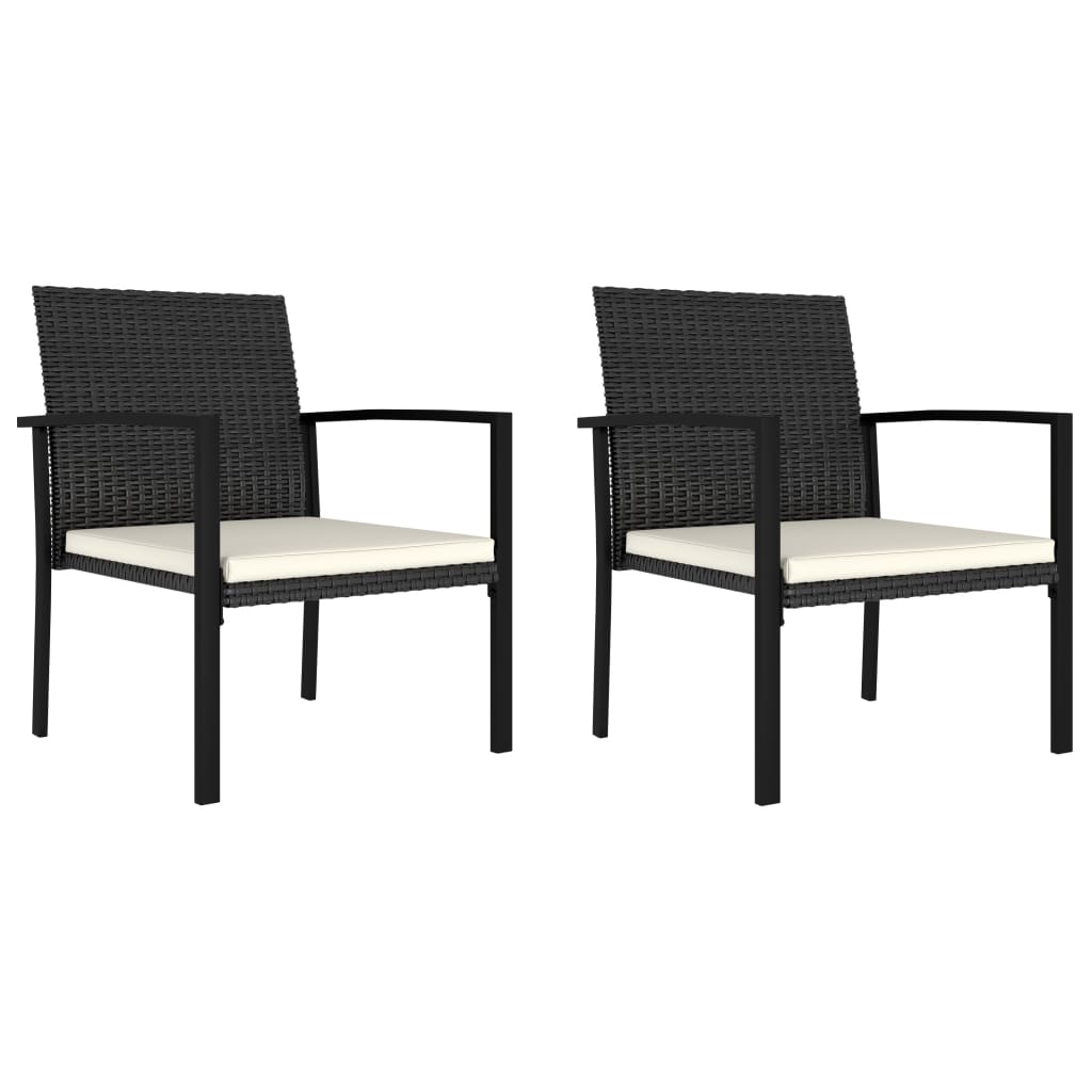sillas de comedor de jardin 2 unidades ratan sintetico negro