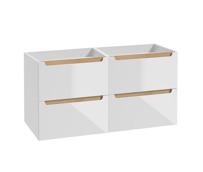 Mueble bajo lavabo 120cm 4 cajones livia blanco y madera