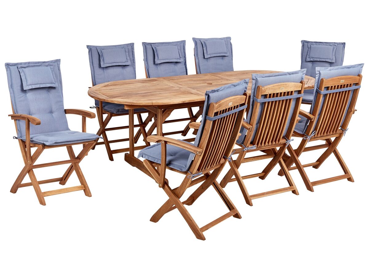 Beliani Conjunto de comedor MAUI II Azul