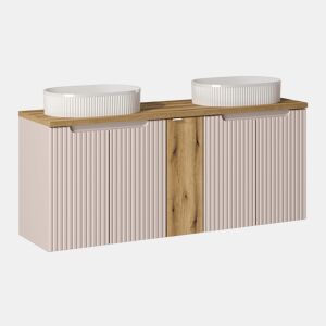 Móvel lavatório duplo 140cm 5 portas Riva Cashmere Madeira