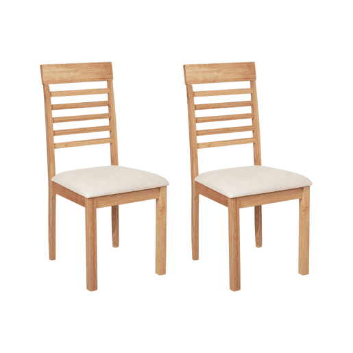 Conjunto de 2 cadeiras de jantar ORTLEY Madeira Castanho claro