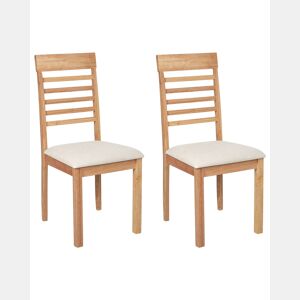 Conjunto de 2 cadeiras de jantar ORTLEY Madeira Castanho claro