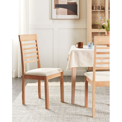 Conjunto de 2 cadeiras de jantar ORTLEY Madeira Castanho claro