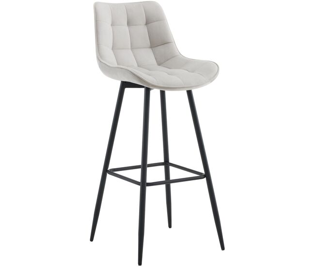 Taburete de bar dartford terciopelo gris 52x47x106 cm