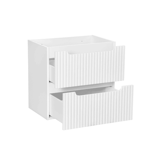 Móvel de lavatório 60cm 2 gavetas Riva Branco