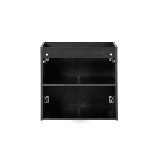 Móvel de lavatório 60cm 2 portas plano de toilete Riva Preto e Madeira