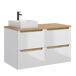 Conjunto de muebles lavabo individual 4 cajones y columna Livia Conjunto de muebles lavabo individual 4 cajones y columna Livia Blanco