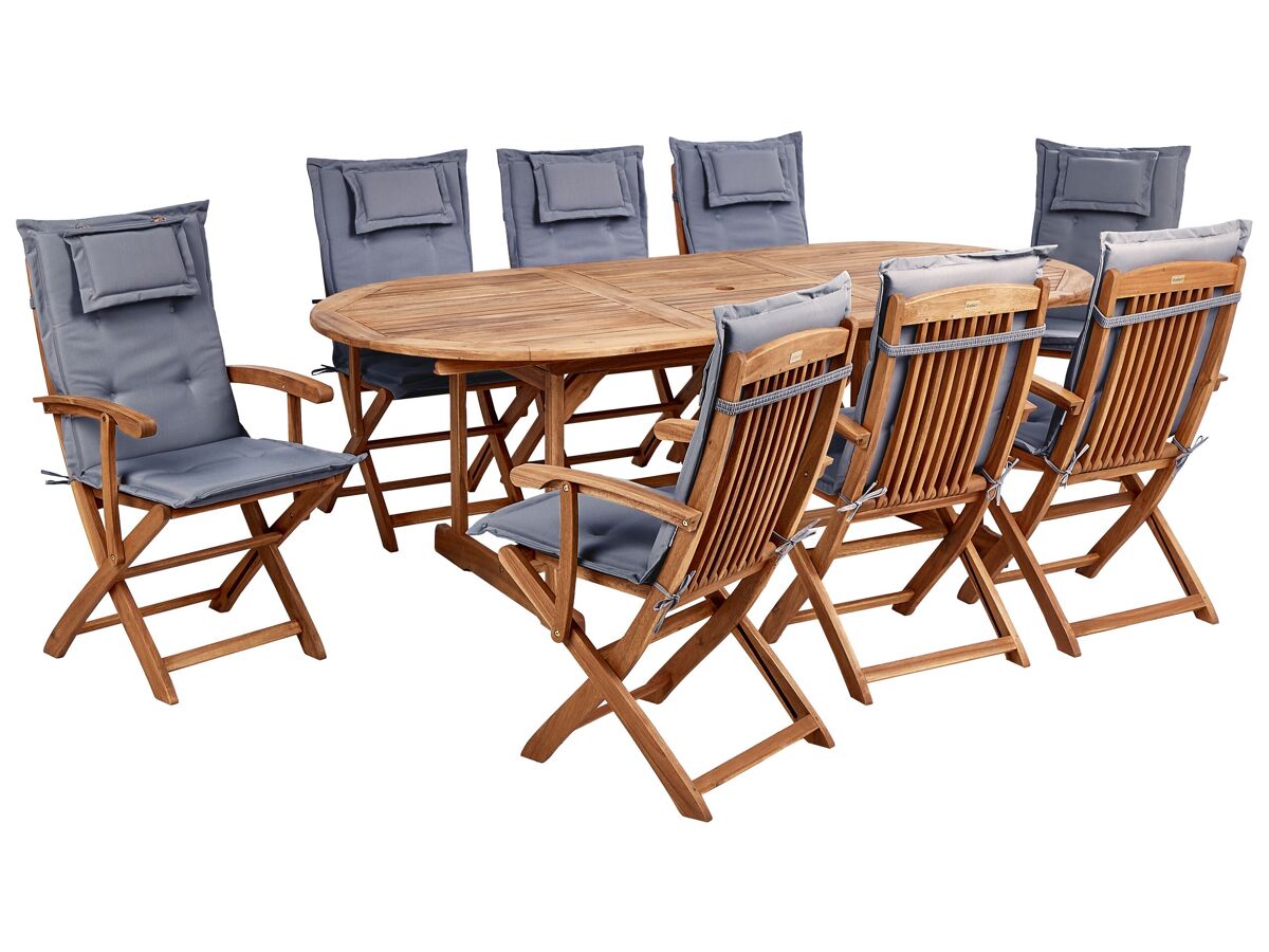 Beliani Conjunto de comedor MAUI II Grafito
