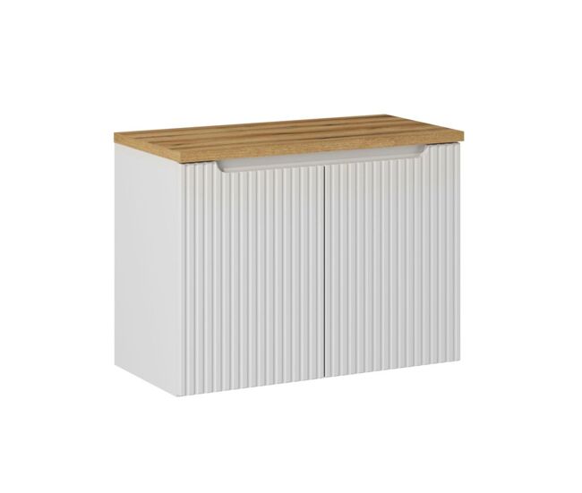 Mueble bajo lavabo 80cm 2 puertas encimera riva blanco y madera