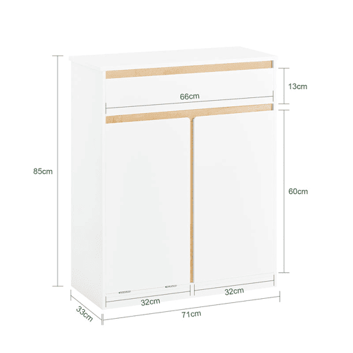 SoBuy BZR79-W Armário de casa de banho com cesto para roupa suja Branco