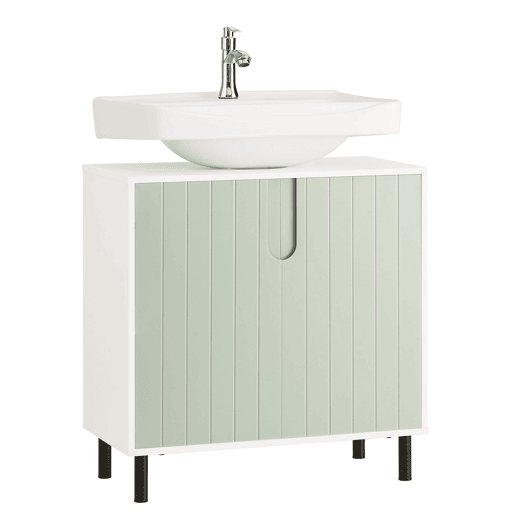 SoBuy BZR139-GR Móvel de lavatório de encastrar 60 X 30 X 60 Cm Verde e Branco
