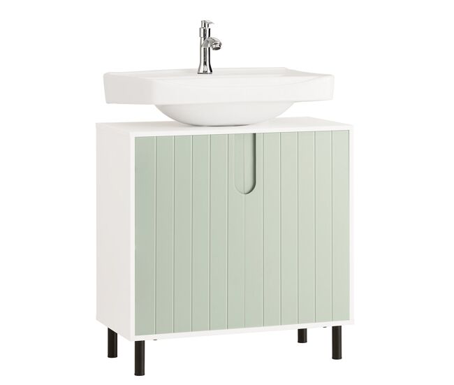 Sobuy bzr139-gr mueble para debajo del lavabo fregadero 60 x 30 x 60 cm verde y blanco