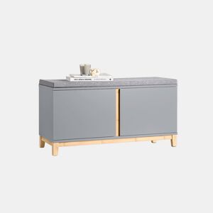 SoBuy FSR117-HG Banco de arrumação com 2 portas cinzentas
