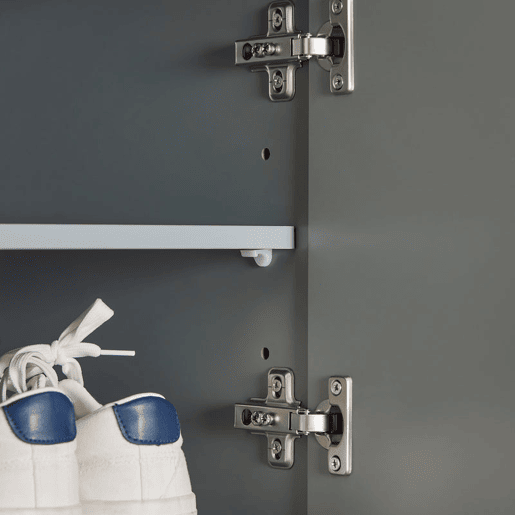 SoBuy FSR117-HG Banco de arrumação com 2 portas cinzentas