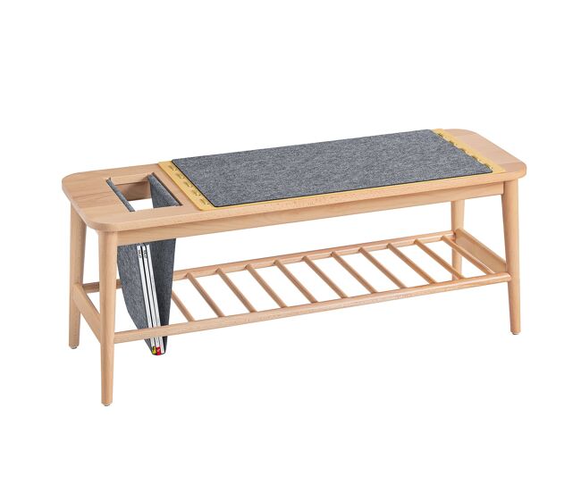 Sobuy hfsr02-n banco de almacenamiento zapatero con 1 estante abierto y 1 bolsillo lateral