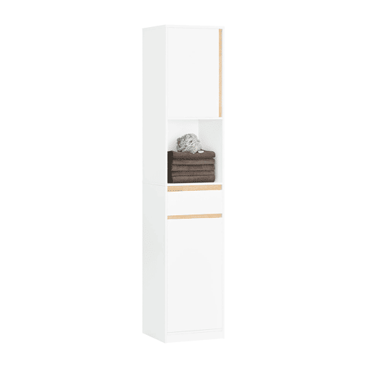SoBuy BZR80-W Armário alto de casa de banho com 1 gaveta e 2 portas Branco 35 X 33 X 170 Cm