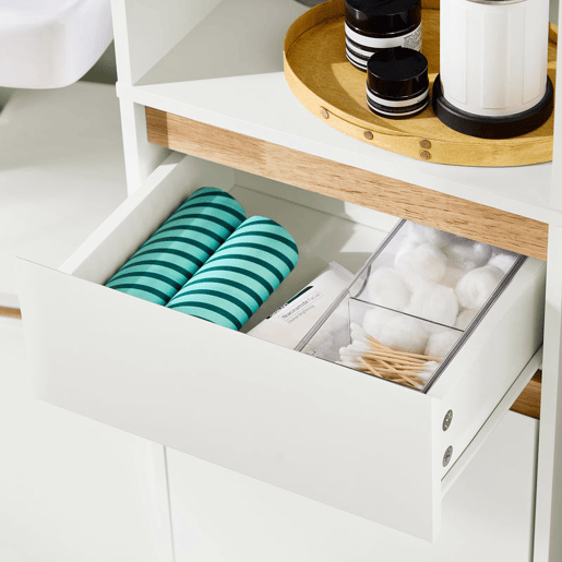 SoBuy BZR80-W Armário alto de casa de banho com 1 gaveta e 2 portas Branco 35 X 33 X 170 Cm