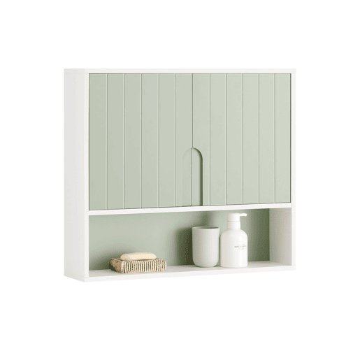 SoBuy BZR140-GR Armário de parede verde para casa de banho 60 X 15 X 54 Cm