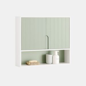 SoBuy BZR140-GR Armário de parede verde para casa de banho 60 X 15 X 54 Cm