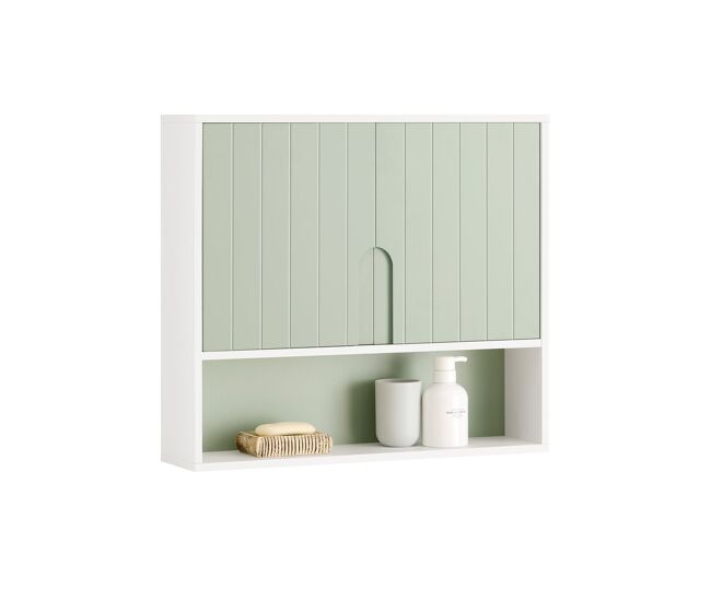 Sobuy bzr140-gr armario de pared para baño verde 60 x 15 x 54 cm