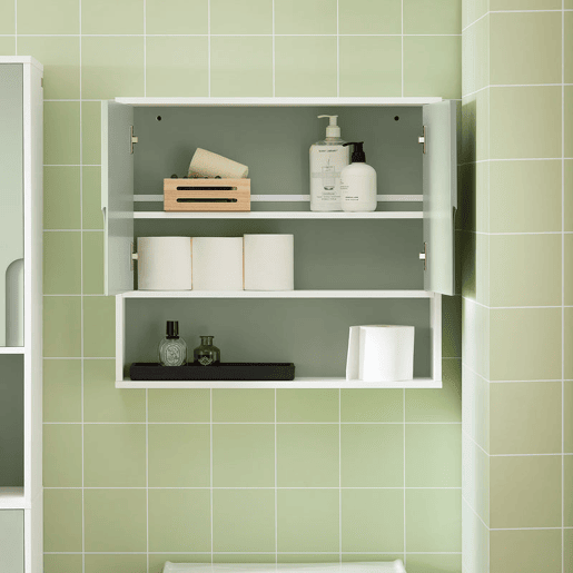 SoBuy BZR140-GR Armário de parede verde para casa de banho 60 X 15 X 54 Cm