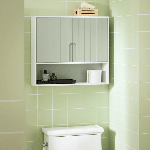 SoBuy BZR140-GR Armário de parede verde para casa de banho 60 X 15 X 54 Cm