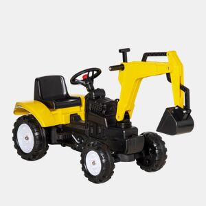 HOMCOM Trator a Pedais para Crianças acima de 3 Anos Escavadora para Crianças com Pá Dianteira e Buzina Carga 35kg Trator Infantil para Exterior 107x42x71 cm Amarelo