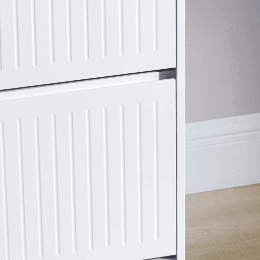 SoBuy FSR165-H-W Sapateira com 3 abas Branco 61 X 26 X 120 Cm
