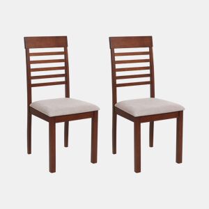 Conjunto de 2 cadeiras de jantar ORTLEY Madeira Castanho escuro