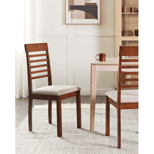 Conjunto de 2 cadeiras de jantar ORTLEY Madeira Castanho escuro