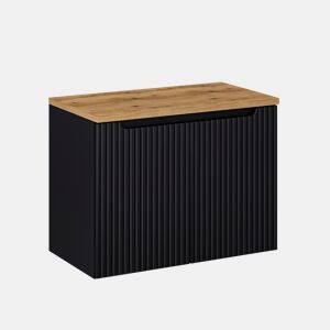 Móvel de toucador de 2 portas Riva Preto e Madeira 80cm