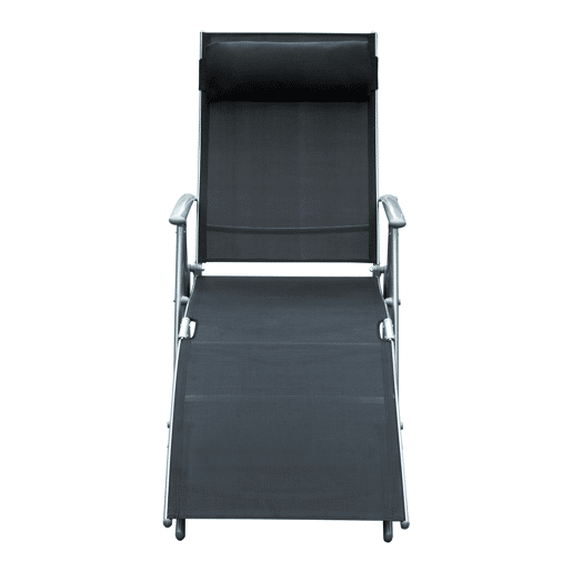 Outsunny Conjunto de 2 Espreguiçadeiras Dobráveis Espreguiçadeiras de Jardim com Encosto Ajustável Almofada e Apoio de Braço Carga 165 kg para Piscina Terraço Campismo 137x63,5x100,5 cm Preto