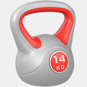 SPORTNOW Kettlebell 14 kg Peso Russo com Revestimento de PU e Enchimento de Areia para Treinamento em Casa Ginásio 26x18x32 cm Vermelho e Cinza