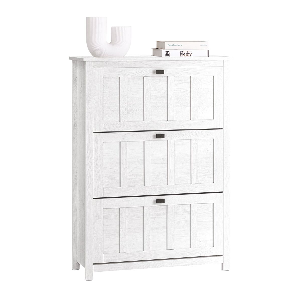 Sobuy fsr162-w zapatero con 3 solapas blanco 80 x 30 x 111 cm
