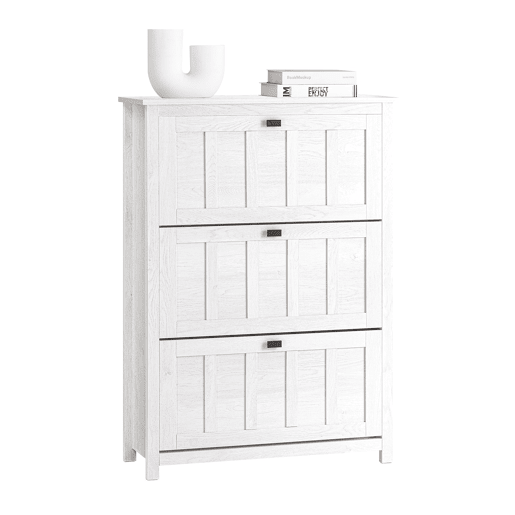 SoBuy FSR162-W Sapateira com 3 abas Branco 80 X 30 X 111 Cm