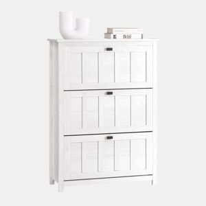 SoBuy FSR162-W Sapateira com 3 abas Branco 80 X 30 X 111 Cm