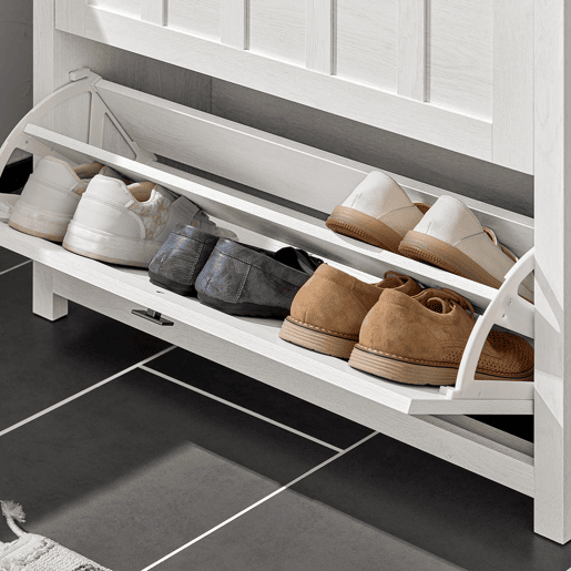 SoBuy FSR162-W Sapateira com 3 abas Branco 80 X 30 X 111 Cm