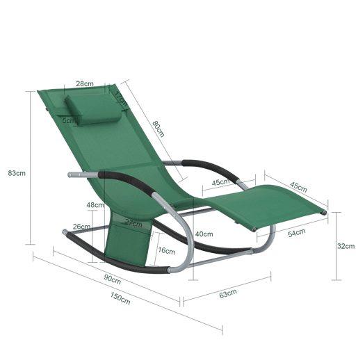 SoBuy Cadeira de baloiço para mobiliário de jardim, OGS28-WD