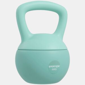 SPORTNOW Kettlebell de 6 kg Pesa Russa Preenchida de Areia Metálica e Alça Antiderrapante para Treino de Musculação em Casa Ginásio 19x19x28 cm Verde
