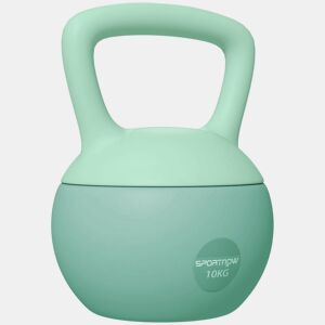 SPORTNOW Kettlebell de 10 kg Pesa Russa Preenchida de Areia Metálica e Alça Antiderrapante para Treino de Musculação em Casa Ginásio 21x21x30 cm Verde