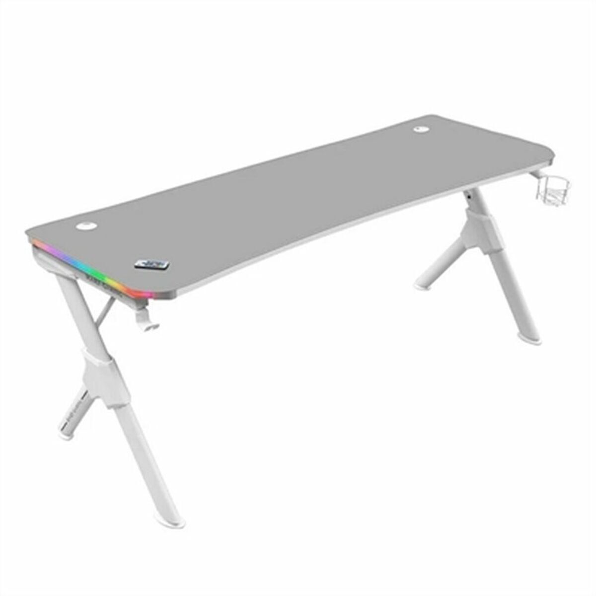 Mesa de escritorio mars gaming mgdxlrgbw led rgb blanco acero 160 x 60 cm