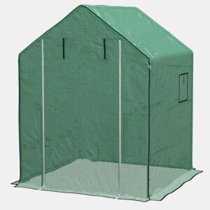 Outsunny Cobertura para Estufa 140x143x190 cm Cobertura de Substituição para Estufa com Janela Porta com Fecho de Correr Anti-UV Proteção de Plantas para Jardim Verde
