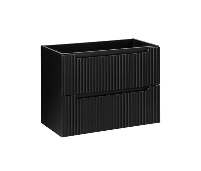 Mueble bajo lavabo 80cm 2 cajones riva negro