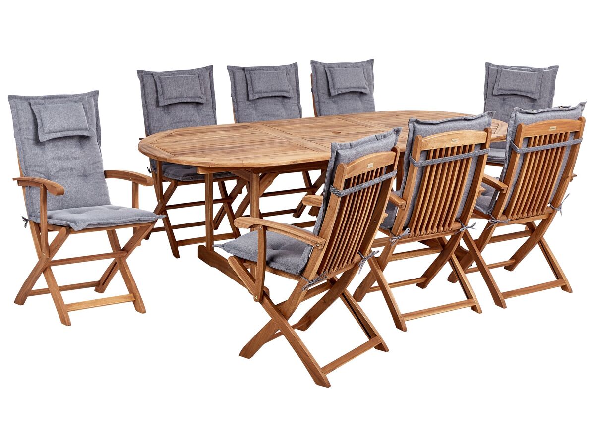 Beliani Conjunto de comedor MAUI II Gris Claro