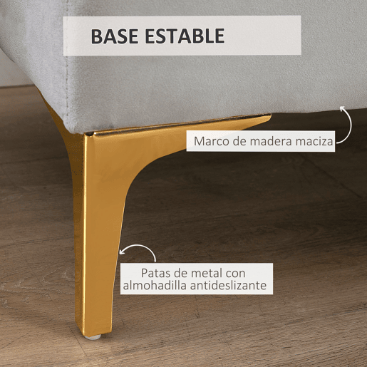 HOMCOM Banco de Pé de Cama com Assento Acolchoado e Pés Metálicos Banco de Quarto para Entrada Corredor Capacidade 120 kg 118x45x42 cm Cinza