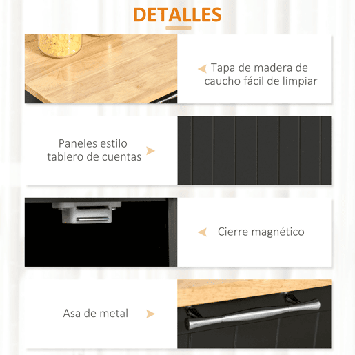 HOMCOM Carrinho de Cozinha com Rodas Móvel Auxiliar de Cozinha com 2 Gavetas 2 Portas Prateleira Ajustável e Suporte para Guardanapos para Sala de Jantar Sala de Estar 104x46x91 cm Preto