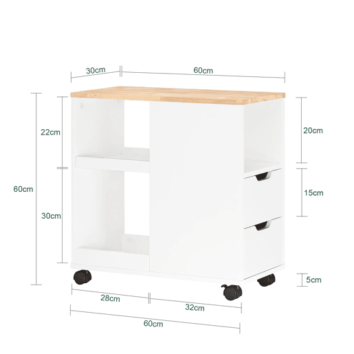 SoBuy FBT130-WN Mesa lateral Suporte para impressora Suporte para armário de arquivo