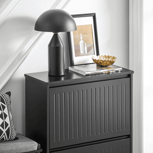 SoBuy FSR165-K-SCH Sapateira com 2 abas Preto 61 X 26 X 81 Cm