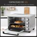 Mini Horno Eléctrico Metal, Acero Inoxidable HOMCOM Mini Horno Eléctrico Metal, Acero Inoxidable HOMCOM Plateado