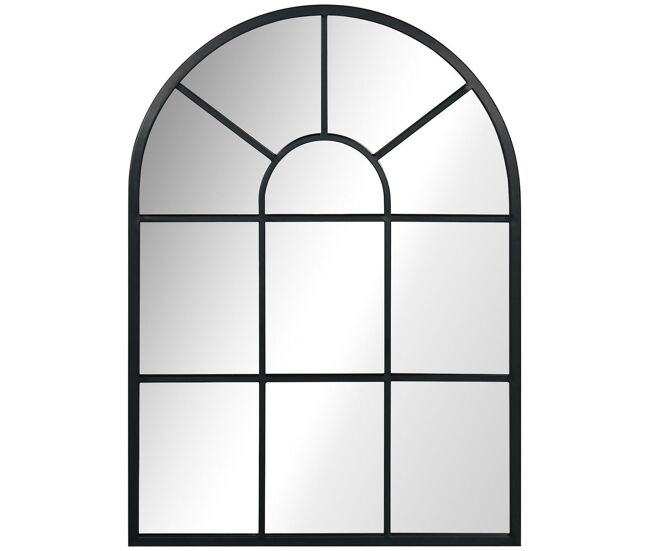 Homcom espejo decorativo de pared 50x70 cm espejo de ventana de metal para salón dormitorio entrada estilo moderno negro
